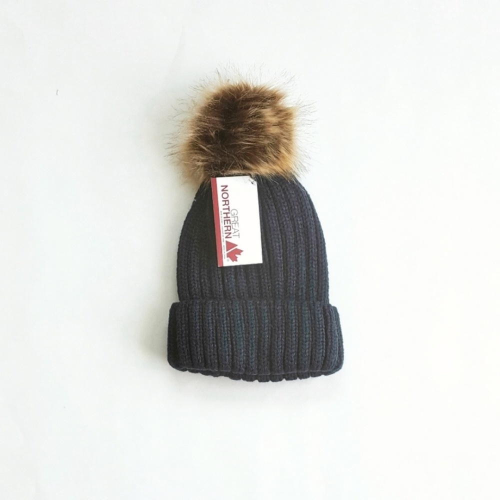 Faux Fur Pom Pom Beanie